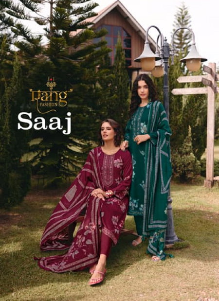 Saaj By Rang Pashmina Printed Embroidery Dress Material Wholesale Shop In Surat